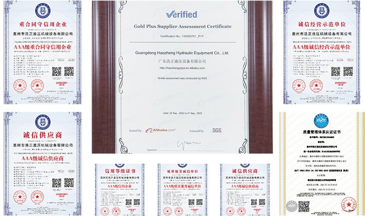Haozheng Hydraulic Honorary Certificate